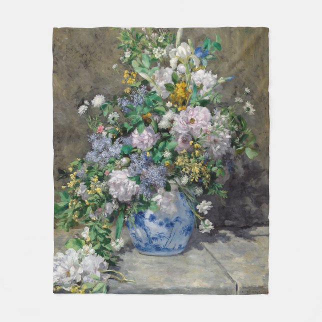 Pierre-Auguste Renoir - Spring Bouquet Fleece Blanket (Front)