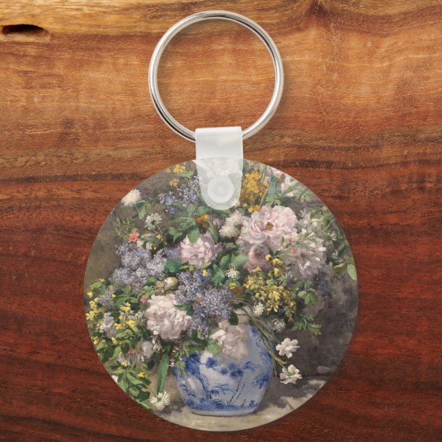 Pierre-Auguste Renoir Spring Bouquet     Keychain (Back)