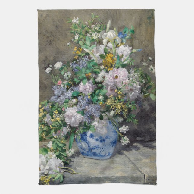 Pierre-Auguste Renoir - Spring Bouquet Kitchen Towel (Vertical)
