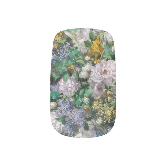 Pierre-Auguste Renoir - Spring Bouquet Minx Nail Art (Left Thumb)