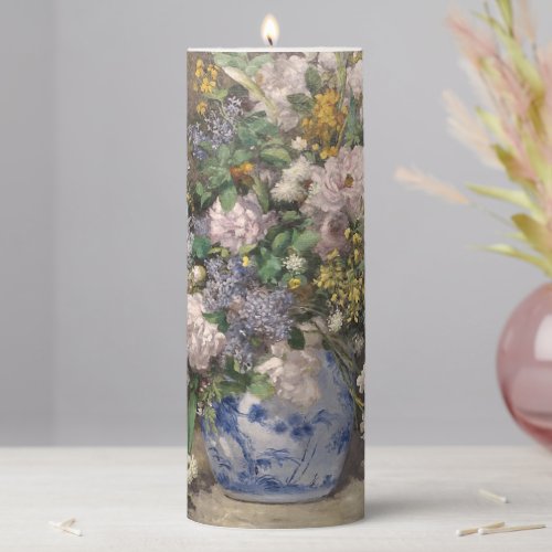 Pierre_Auguste Renoir Spring Bouquet     Pillar Candle