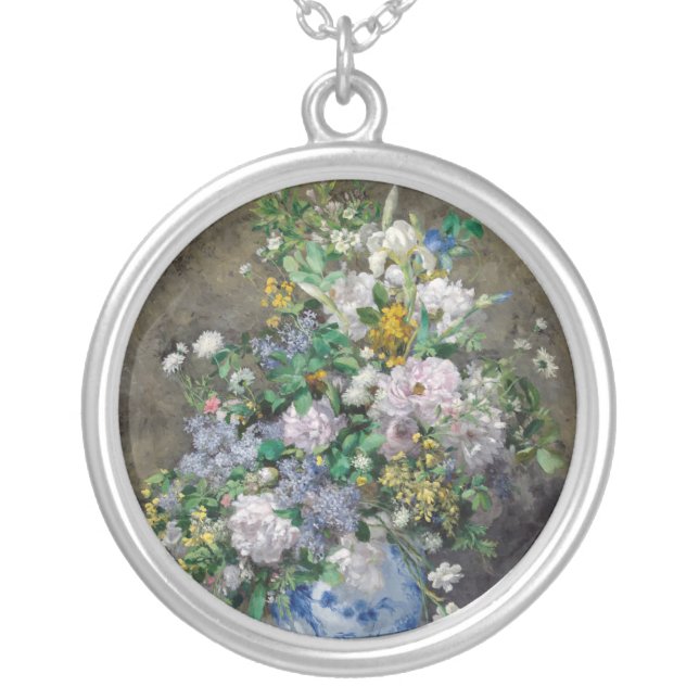 Pierre-Auguste Renoir - Spring Bouquet Silver Plated Necklace (Front)