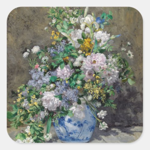 Pierre_Auguste Renoir _ Spring Bouquet Square Sticker