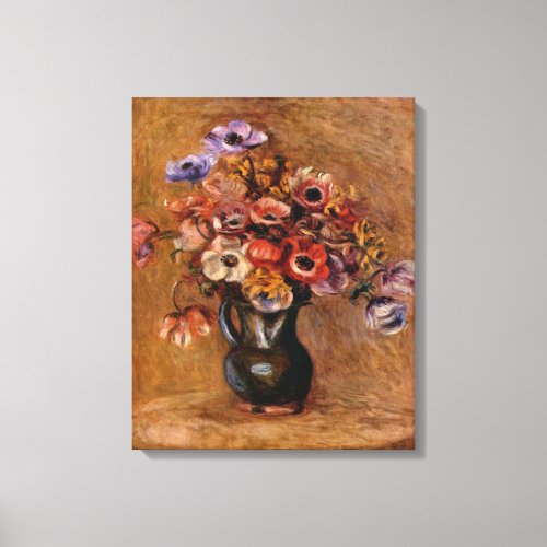 Pierre Auguste Renoir Still Life with Anemones Canvas Print