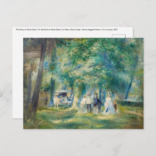 Pierre_Auguste Renoir _ The Party at Saint_Cloud Postcard