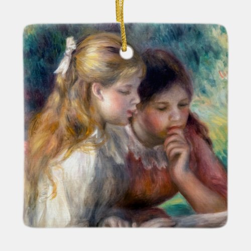 Pierre_Auguste Renoir _ The Reading Ceramic Ornament