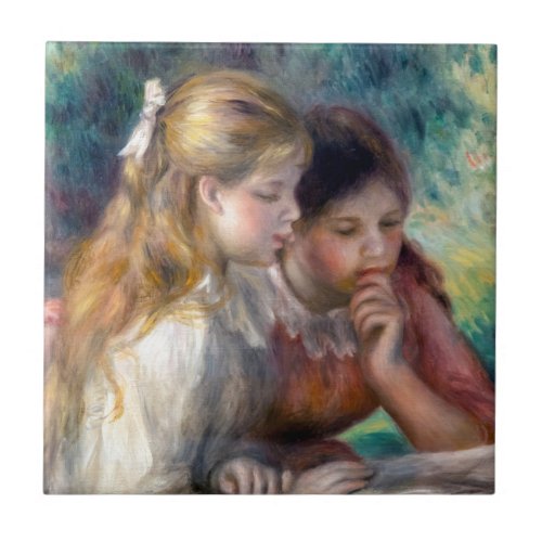 Pierre_Auguste Renoir _ The Reading Ceramic Tile