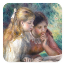 Pierre-Auguste Renoir - The Reading Square Sticker