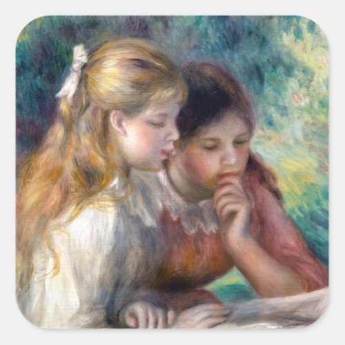 Pierre_Auguste Renoir _ The Reading Square Sticker