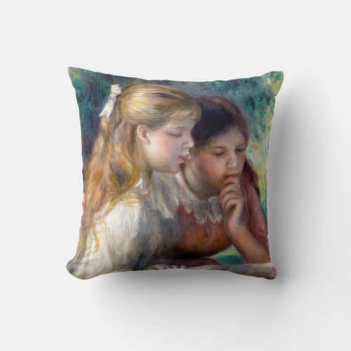 Pierre_Auguste Renoir _ The Reading Throw Pillow