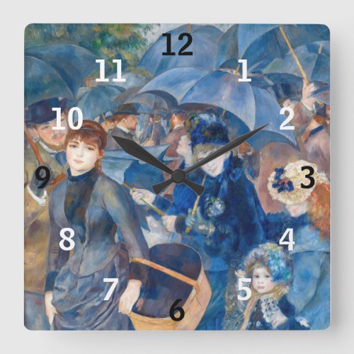 Pierre_Auguste Renoir _ The Umbrellas Square Wall Clock