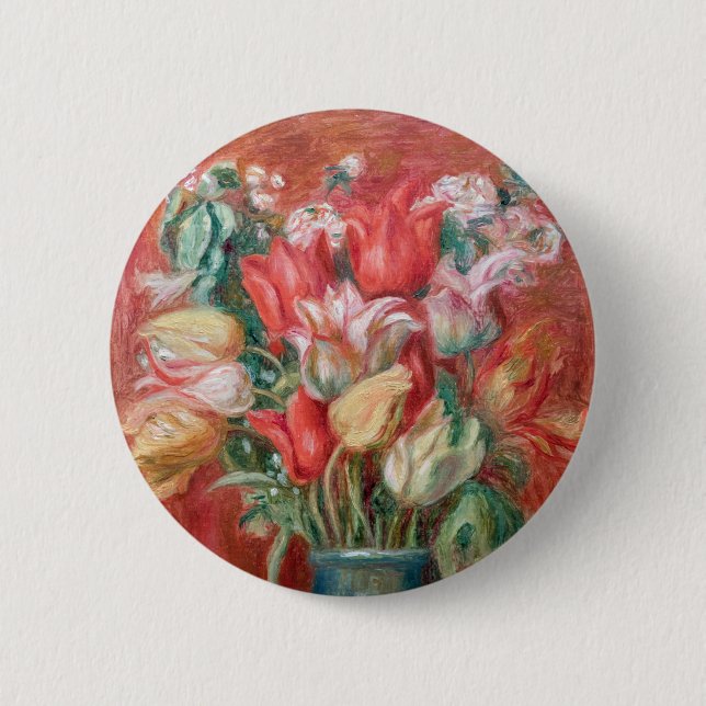 Pierre-Auguste Renoir - Tulip Bouquet Button (Front)
