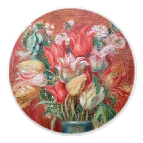 Pierre_Auguste Renoir _ Tulip Bouquet Ceramic Knob