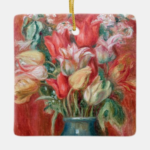 Pierre_Auguste Renoir _ Tulip Bouquet Ceramic Ornament