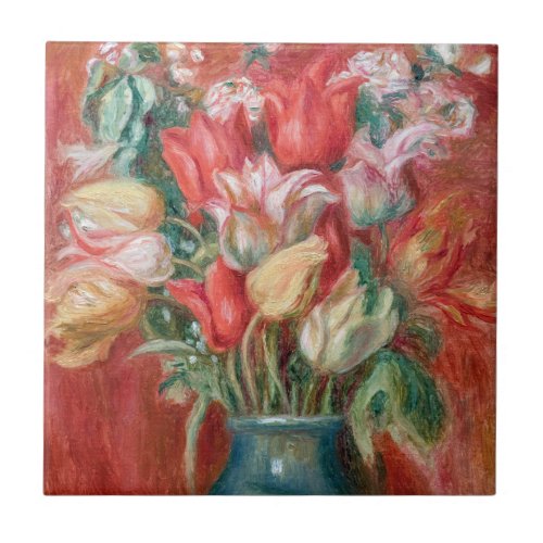 Pierre_Auguste Renoir _ Tulip Bouquet Ceramic Tile