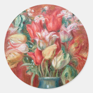 Pierre-Auguste Renoir - Tulip Bouquet Classic Round Sticker