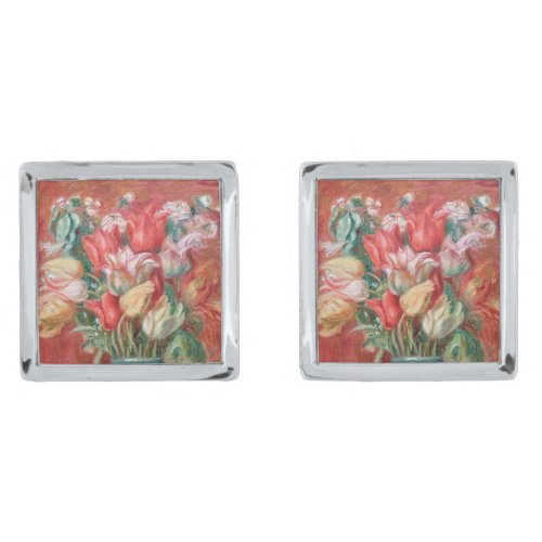 Pierre_Auguste Renoir _ Tulip Bouquet Cufflinks