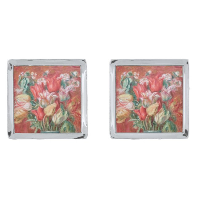 Pierre-Auguste Renoir - Tulip Bouquet Cufflinks (Front)