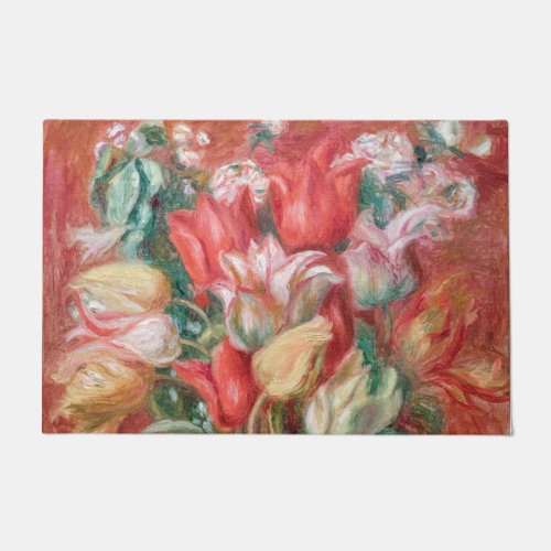 Pierre_Auguste Renoir _ Tulip Bouquet Doormat