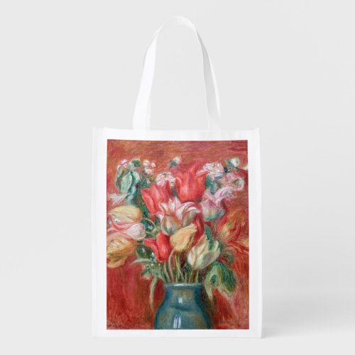 Pierre_Auguste Renoir _ Tulip Bouquet Grocery Bag