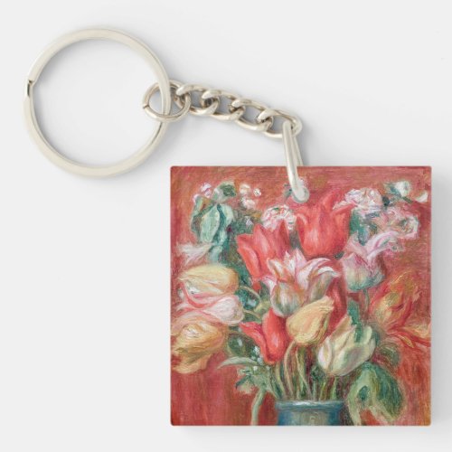 Pierre_Auguste Renoir _ Tulip Bouquet Keychain