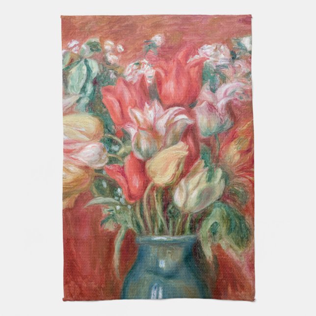Pierre-Auguste Renoir - Tulip Bouquet Kitchen Towel (Vertical)