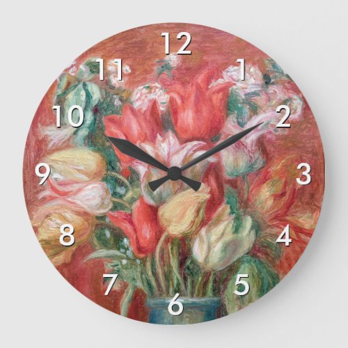 Pierre_Auguste Renoir _ Tulip Bouquet Large Clock