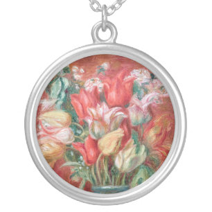 Pierre-Auguste Renoir - Tulip Bouquet Silver Plated Necklace