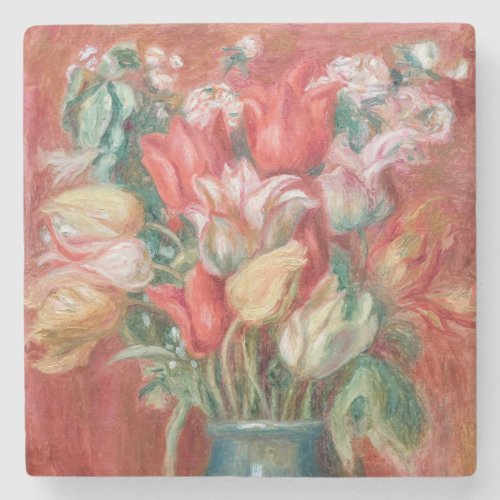 Pierre_Auguste Renoir _ Tulip Bouquet Stone Coaster