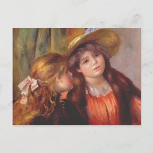 Pierre-Auguste Renoir、海外版超希少レゾネ、新品額装付 Pierre-Auguste Renoir- Two girls Postcard | Zazzle