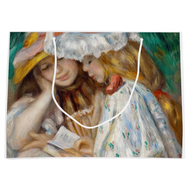 Pierre-Auguste Renoir - Two Girls Reading Large Gift Bag (Front)