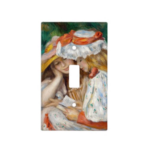 Pierre_Auguste Renoir _ Two Girls Reading Light Switch Cover