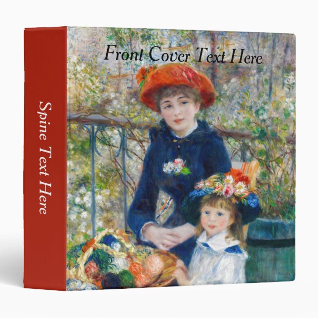 Pierre-Auguste Renoir — Two sisters on the Terrace 3 Ring Binder (Front/Spine)