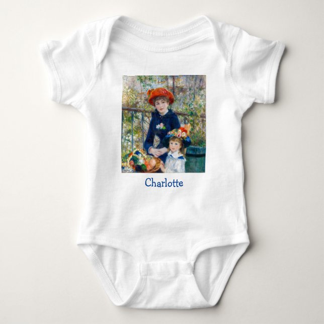 Pierre-Auguste Renoir - Two sisters on the Terrace Baby Bodysuit (Front)