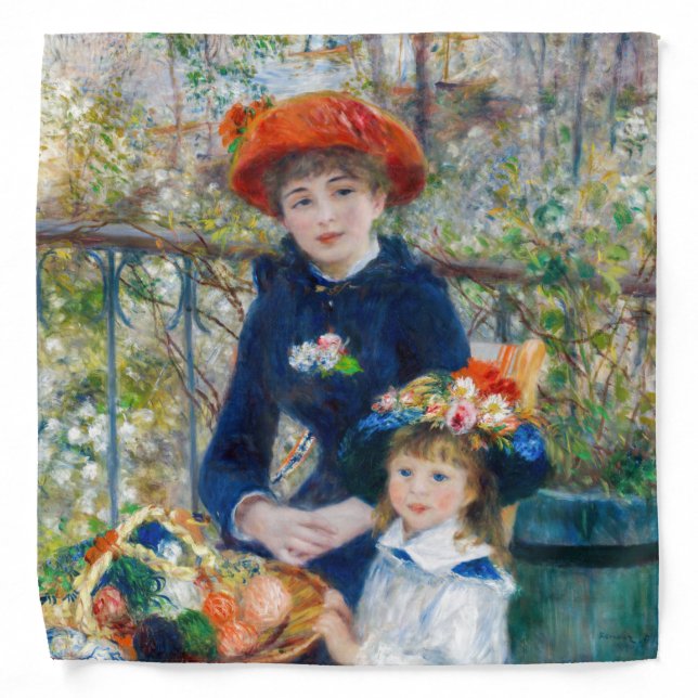 Pierre-Auguste Renoir - Two sisters on the Terrace Bandana (Front)