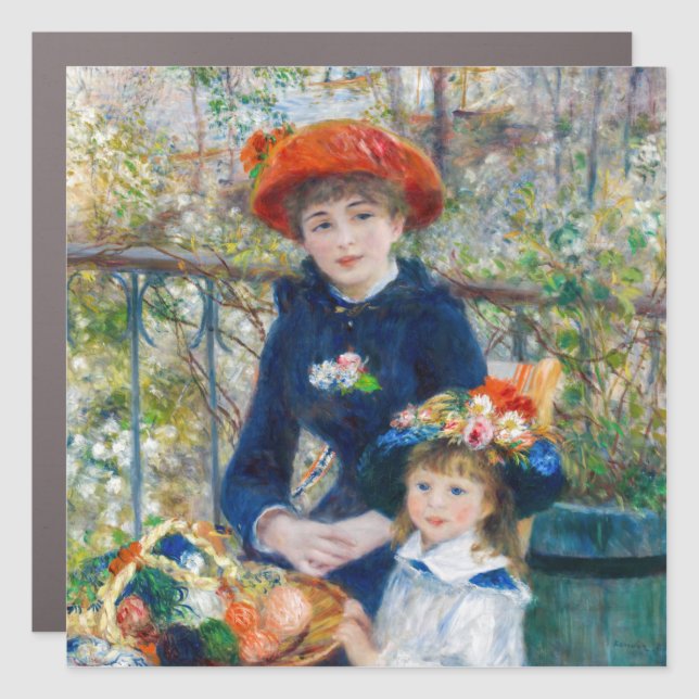 Pierre-Auguste Renoir - Two sisters on the Terrace Car Magnet (Front)
