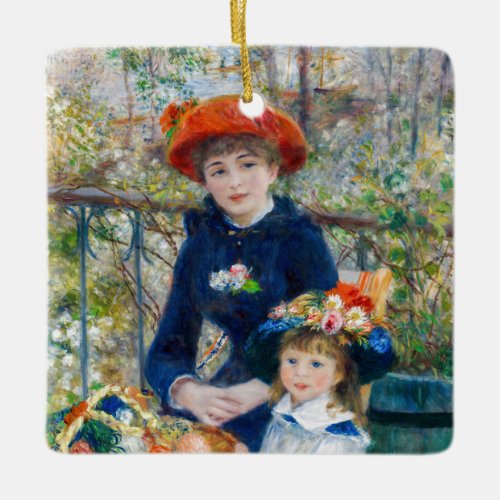 Pierre_Auguste Renoir  Two sisters on the Terrace Ceramic Ornament