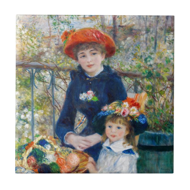 Pierre-Auguste Renoir - Two sisters on the Terrace Ceramic Tile (Front)