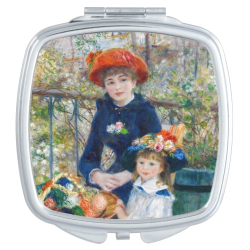 Pierre_Auguste Renoir _ Two sisters on the Terrace Compact Mirror
