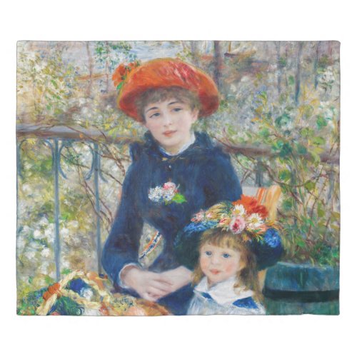 Pierre_Auguste Renoir _ Two sisters on the Terrace Duvet Cover