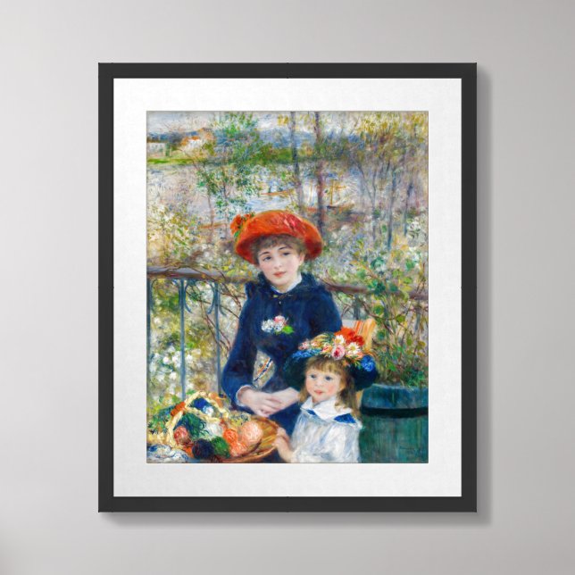 Pierre-Auguste Renoir - Two sisters on the Terrace Framed Art (Framed Front)