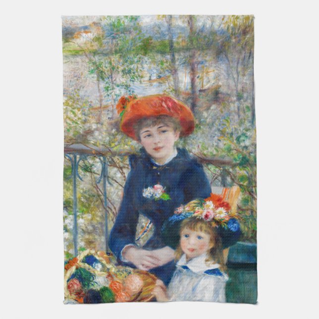 Pierre-Auguste Renoir - Two sisters on the Terrace Kitchen Towel (Vertical)