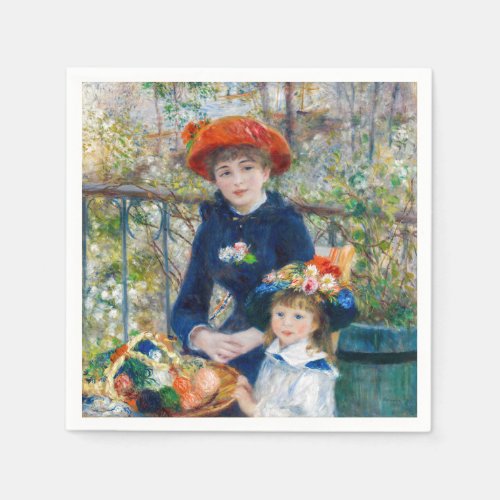 Pierre_Auguste Renoir _ Two sisters on the Terrace Napkins