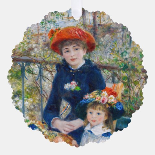 Pierre_Auguste Renoir _ Two sisters on the Terrace Ornament Card