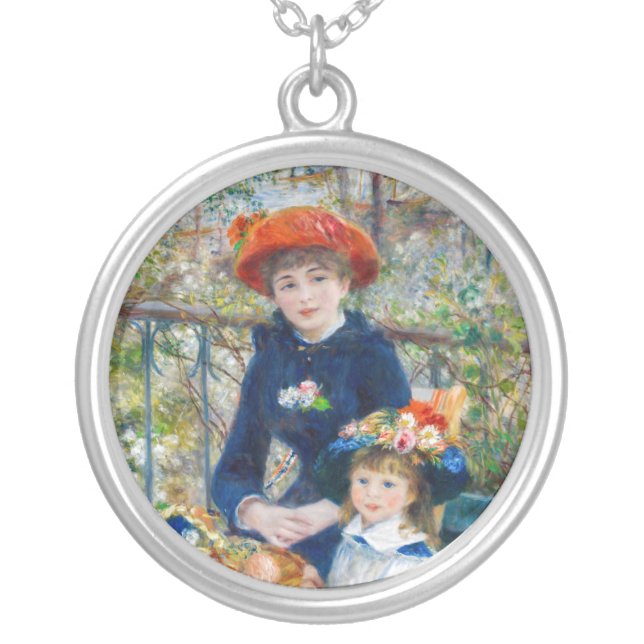 Pierre-Auguste Renoir - Two sisters on the Terrace Silver Plated Necklace (Front)