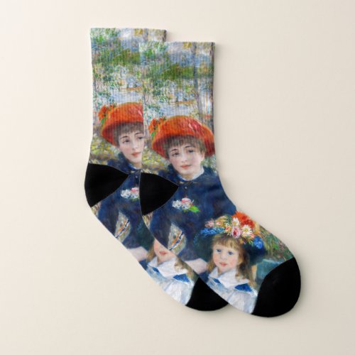 Pierre_Auguste Renoir _ Two sisters on the Terrace Socks