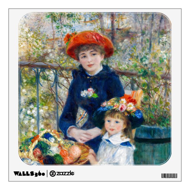 Pierre-Auguste Renoir - Two sisters on the Terrace Wall Decal (Front)