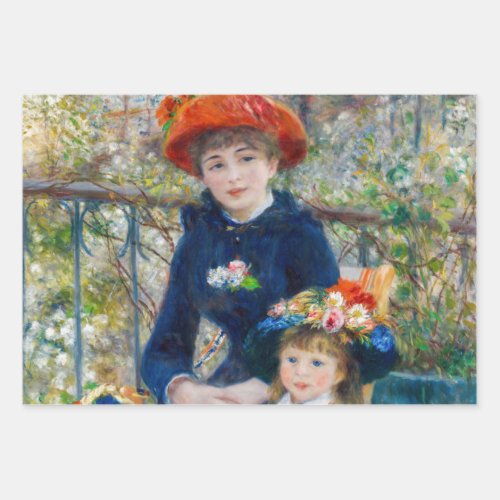 Pierre_Auguste Renoir _ Two sisters on the Terrace Wrapping Paper Sheets