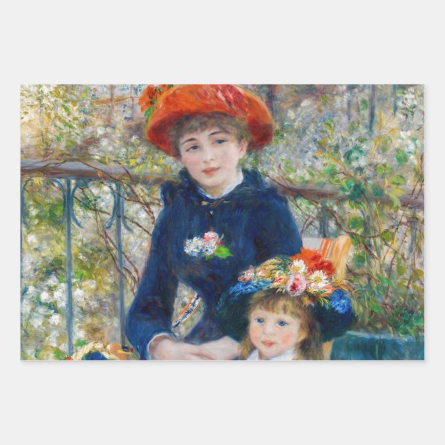 Pierre-Auguste Renoir - Two sisters on the Terrace Wrapping Paper Sheets (Front)