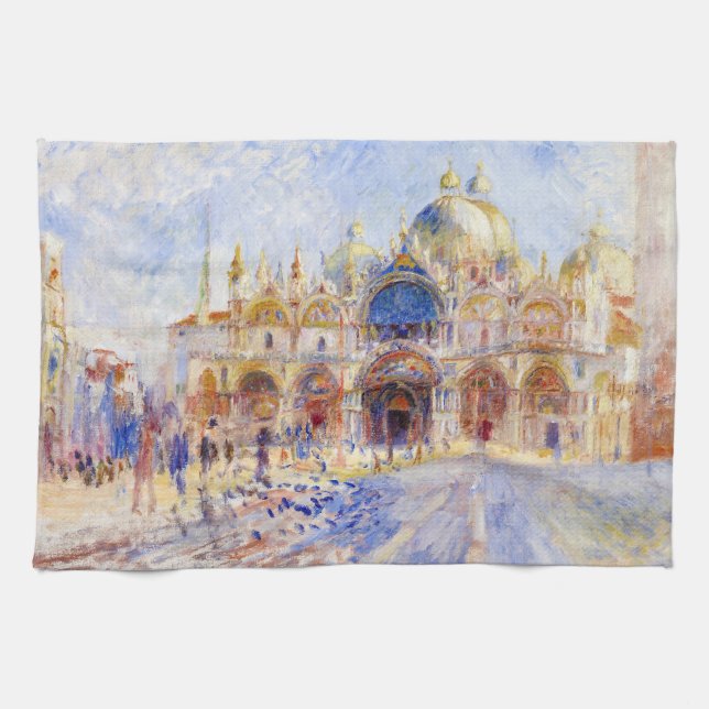 Pierre-Auguste Renoir - Venice, Piazza San Marco Kitchen Towel (Horizontal)